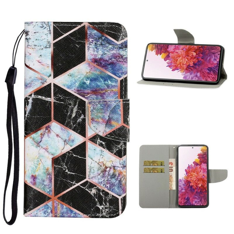 Flip Case Samsung Galaxy S20 FE Geometrinen Marmori