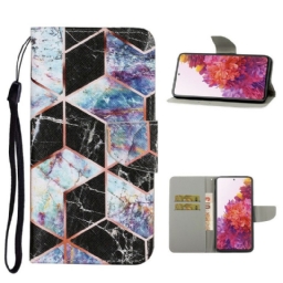 Flip Case Samsung Galaxy S20 FE Geometrinen Marmori