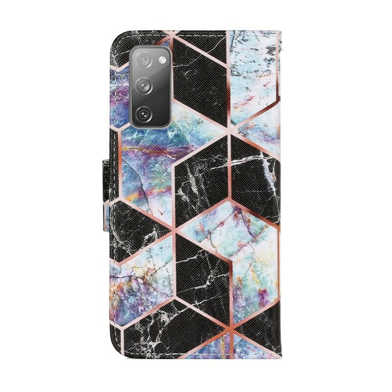 Flip Case Samsung Galaxy S20 FE Geometrinen Marmori