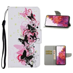 Kotelot Samsung Galaxy S20 FE Butterflies Ja Lanyard