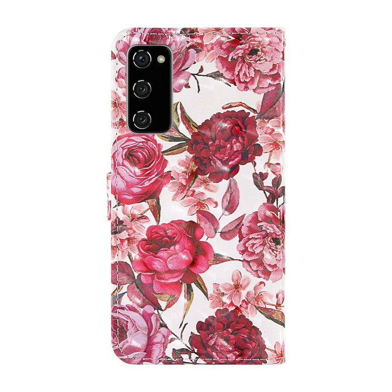 Kotelot Samsung Galaxy S20 FE Light Spot Roses Kaulanauhalla