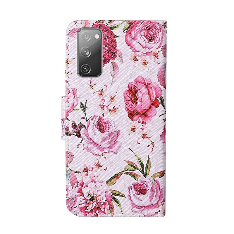 Kotelot Samsung Galaxy S20 FE Masterful Flowers Hihnalla