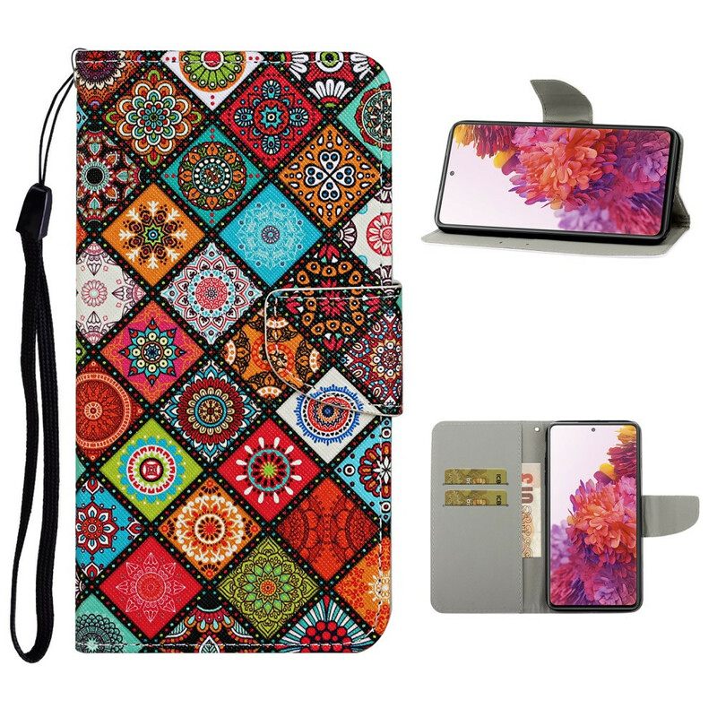 Kotelot Samsung Galaxy S20 FE Patchwork Mandalas Kaulanauhalla