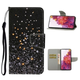 Kotelot Samsung Galaxy S20 FE Stars And Sequins With Lanyard