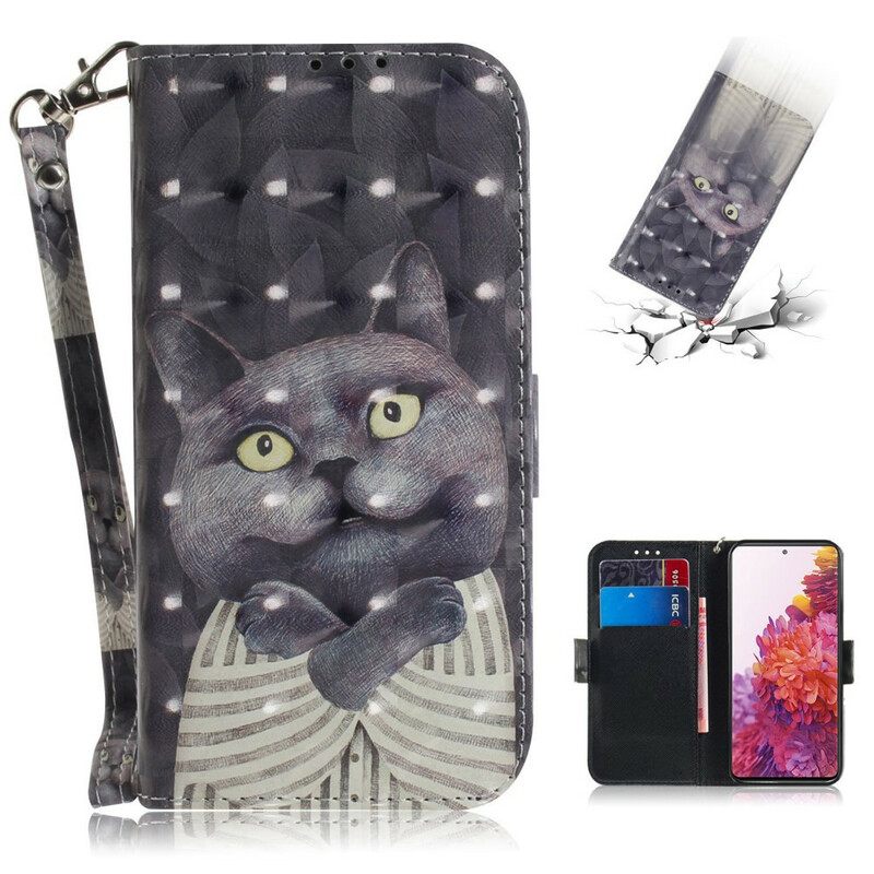 Kotelot Samsung Galaxy S20 FE Suojaketju Kuori Grey Thong Cat