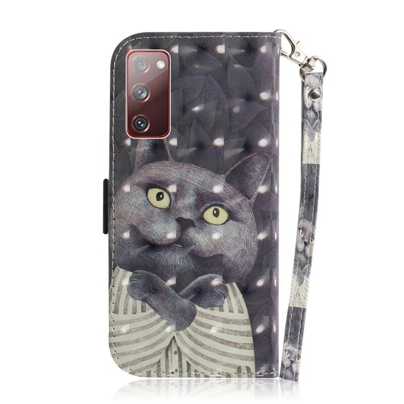 Kotelot Samsung Galaxy S20 FE Suojaketju Kuori Grey Thong Cat