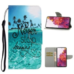 Kotelot Samsung Galaxy S20 FE Suojaketju Kuori Never Stop Dreaming Navy Strappy