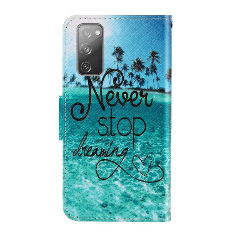 Kotelot Samsung Galaxy S20 FE Suojaketju Kuori Never Stop Dreaming Navy Strappy