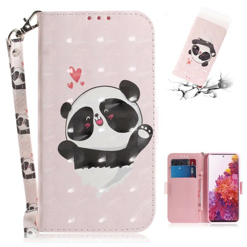 Kotelot Samsung Galaxy S20 FE Suojaketju Kuori Panda Love In Lanyard