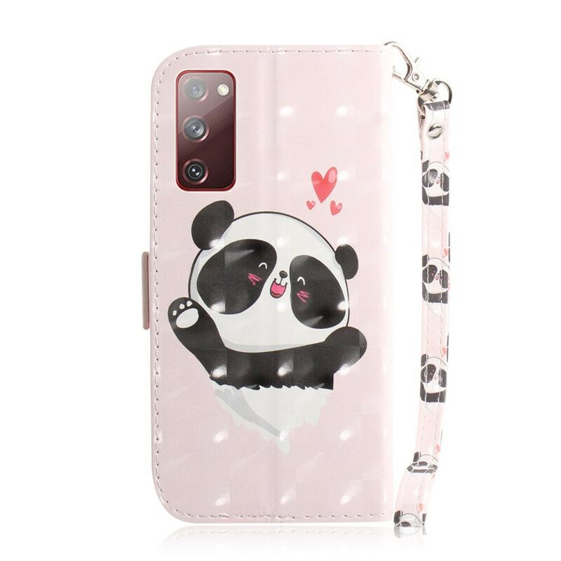 Kotelot Samsung Galaxy S20 FE Suojaketju Kuori Panda Love In Lanyard