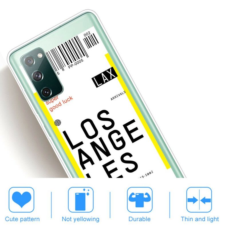 Kuori Samsung Galaxy S20 FE Boarding Pass Los Angelesiin