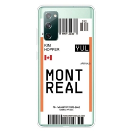 Kuori Samsung Galaxy S20 FE Boarding Pass Montrealiin