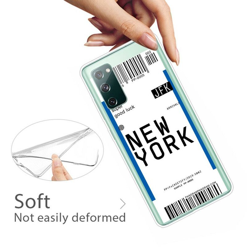 Kuori Samsung Galaxy S20 FE Boarding Pass New Yorkiin