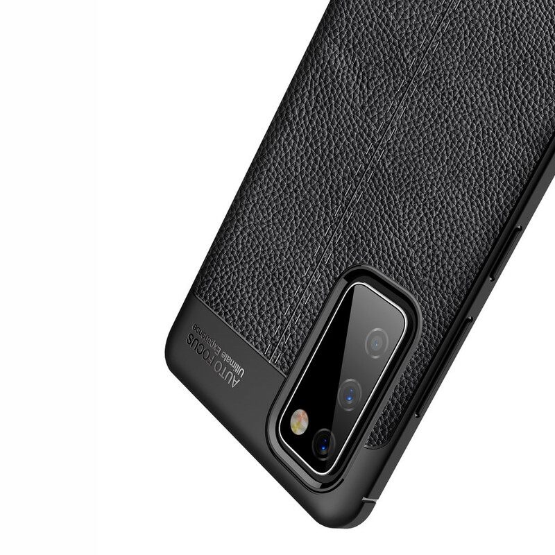 Kuori Samsung Galaxy S20 FE Double Line Litchi Leather Effect