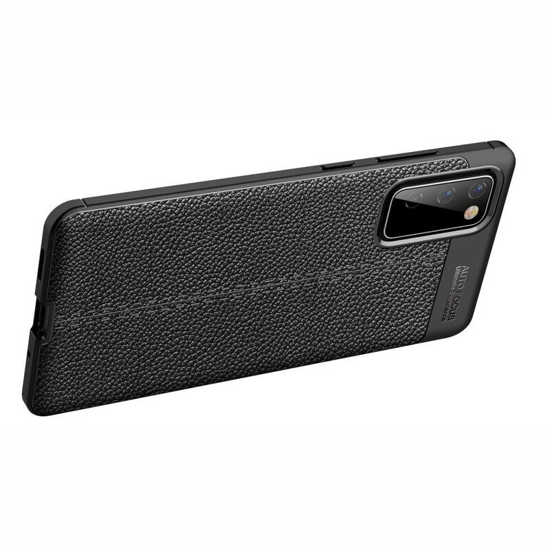 Kuori Samsung Galaxy S20 FE Double Line Litchi Leather Effect