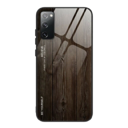 Kuori Samsung Galaxy S20 FE Tempered Glass Wood Design