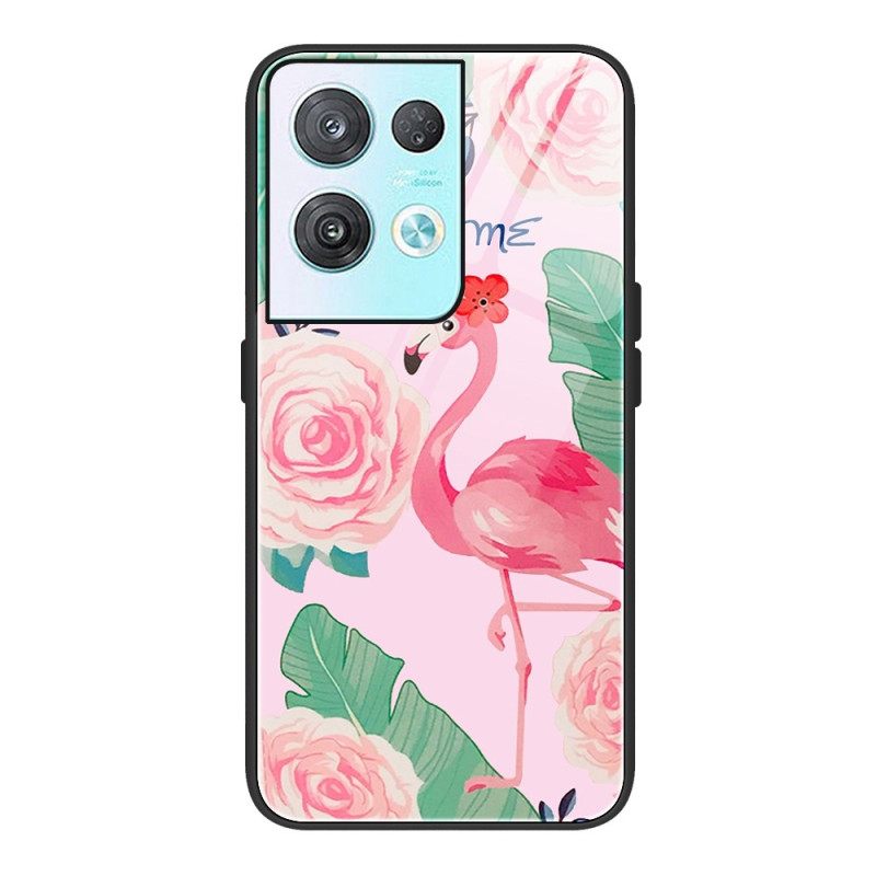 Case Oppo Reno 8 Pro Flamingo Tempered Glass