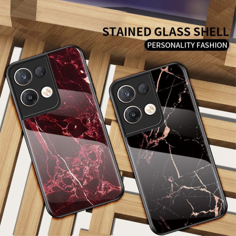 Kuori Oppo Reno 8 Pro Marble Tempered Glass