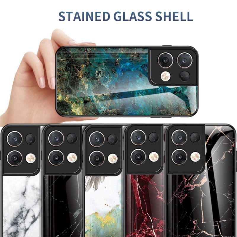 Kuori Oppo Reno 8 Pro Marble Tempered Glass