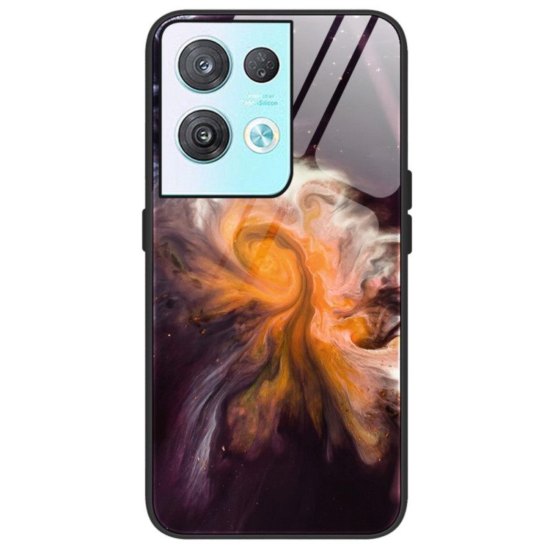 Kuori Oppo Reno 8 Pro Tempered Glass Marble Colors