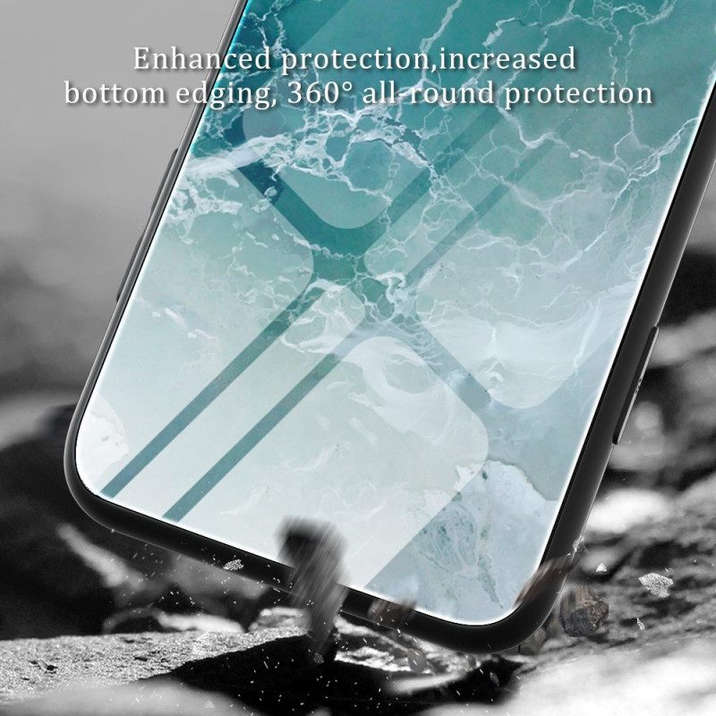 Kuori Oppo Reno 8 Pro Tempered Glass Marble Colors