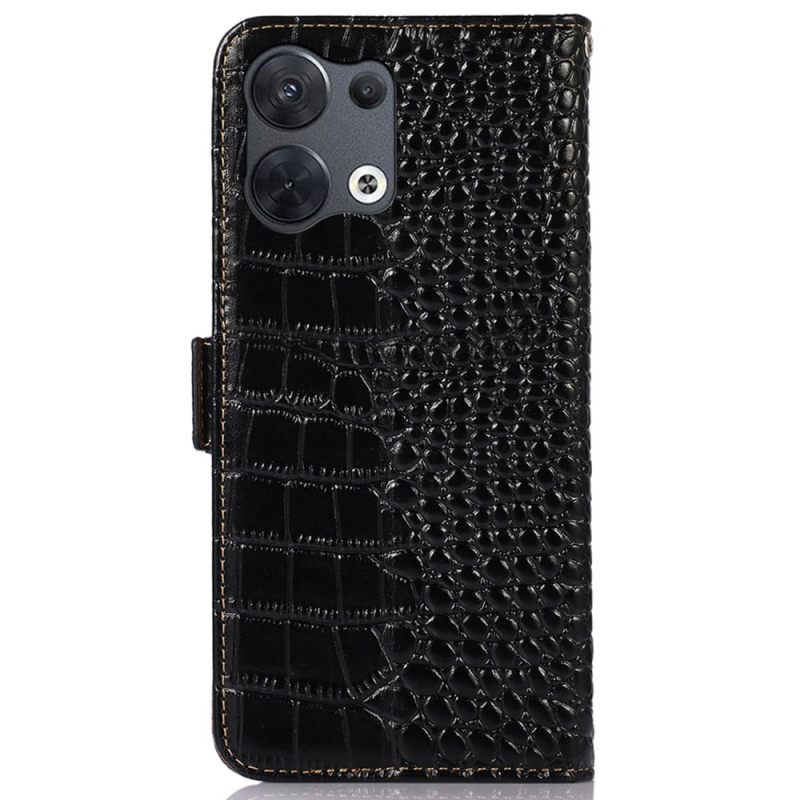 Nahkakotelo Oppo Reno 8 Pro Crocodile Style Rfid