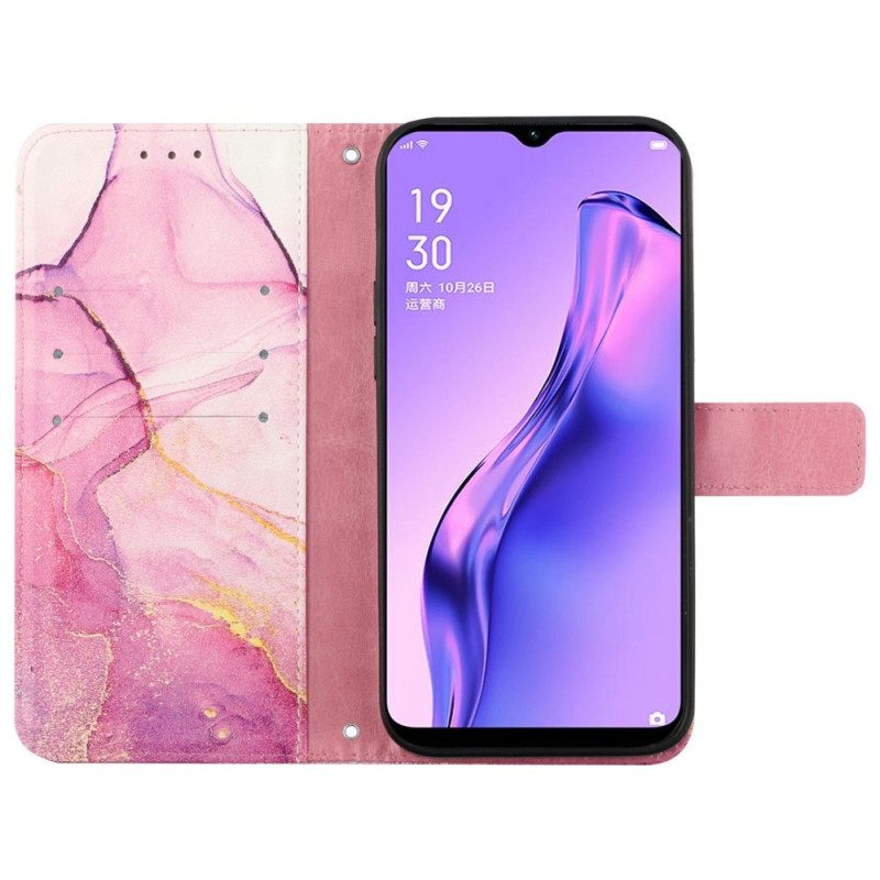 Nahkakotelo Oppo Reno 8 Pro Suojaketju Kuori Strip Marble