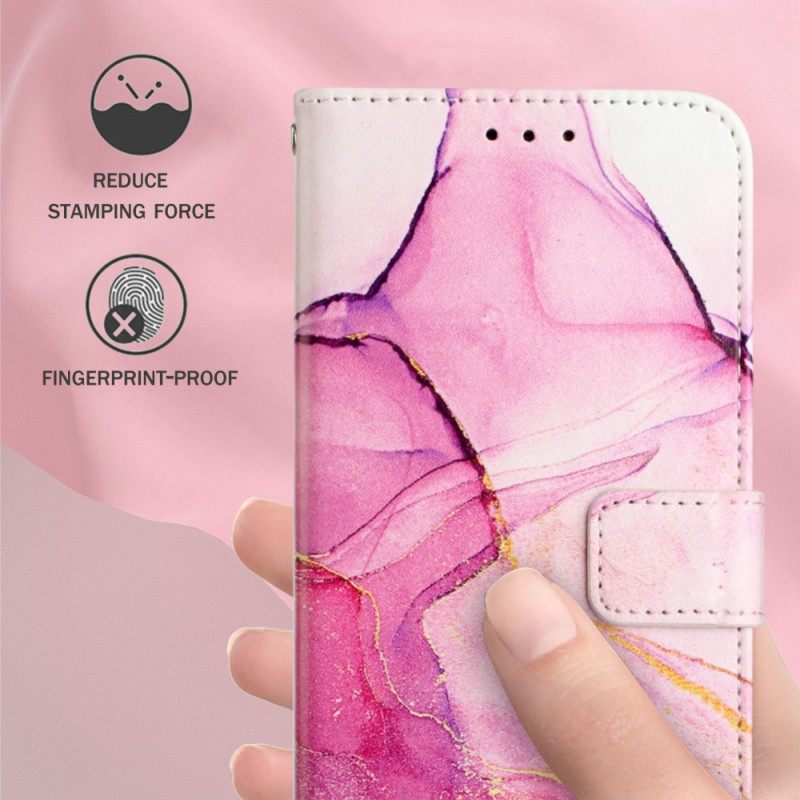 Nahkakotelo Oppo Reno 8 Pro Suojaketju Kuori Strip Marble