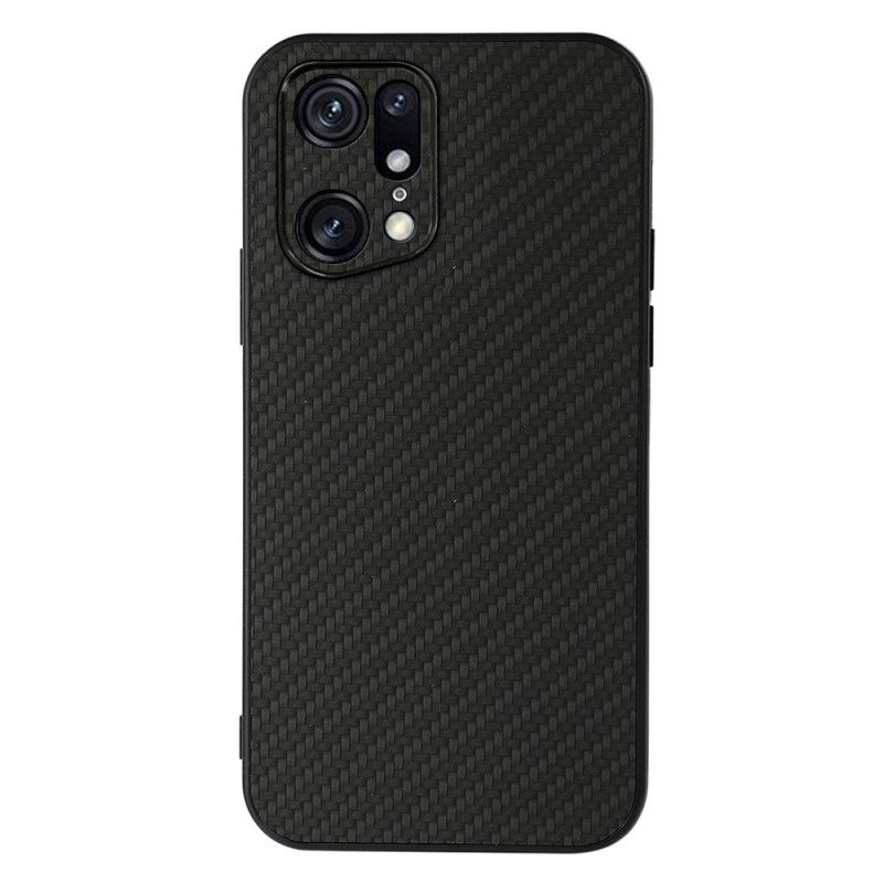 Case Oppo Find X5 Pro Nahkavaikutteinen Hiilikuiturakenne