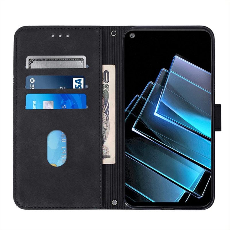 Flip Case Oppo Find X5 Pro Suojaketju Kuori Strappy Triangles