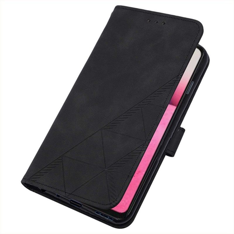 Flip Case Oppo Find X5 Pro Suojaketju Kuori Strappy Triangles