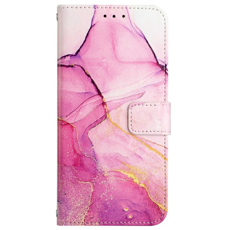 Flip Case Oppo Find X5 Pro Suojaketju Kuori Strip Marble