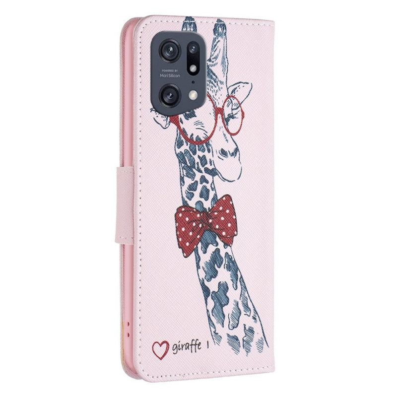 Kotelot Oppo Find X5 Pro Brainy Giraffe