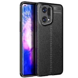 Kuori Oppo Find X5 Pro Double Line Litchi Leather Effect