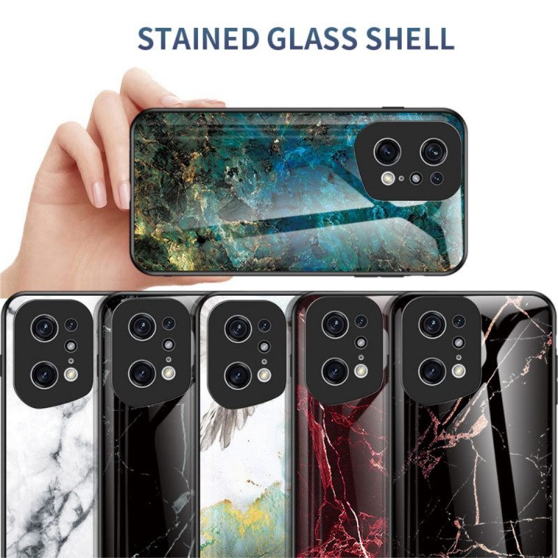 Kuori Oppo Find X5 Pro Tempered Glass Marble Colors