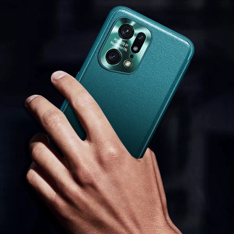 Puhelinkuoret Oppo Find X5 Pro Keinonahkaa