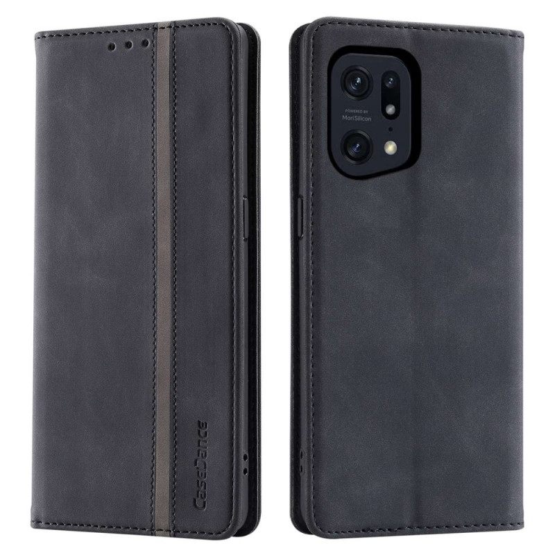 Puhelinkuoret Oppo Find X5 Pro Kotelot Flip Faux Leather Casedance