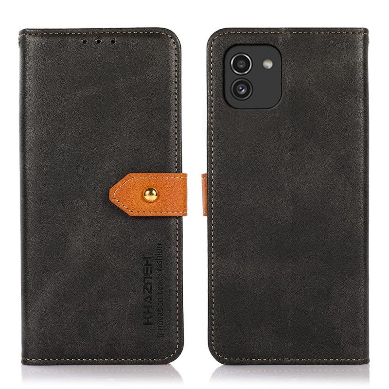 Kotelot Samsung Galaxy A03 Faux Leather Khazneh-hihnalla