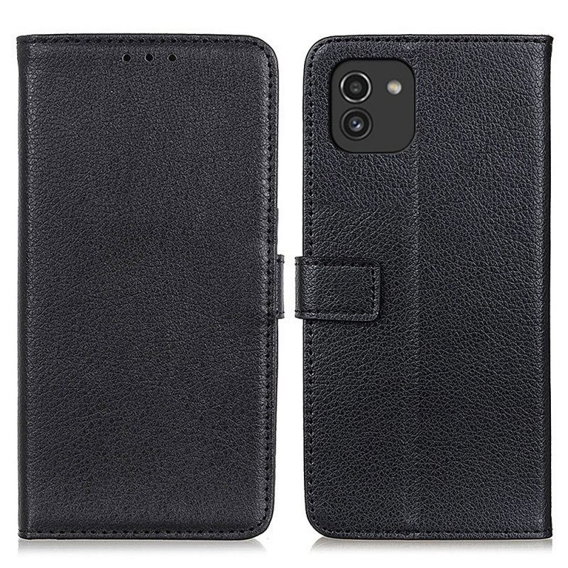 Kotelot Samsung Galaxy A03 Premium Litchi Faux Leather