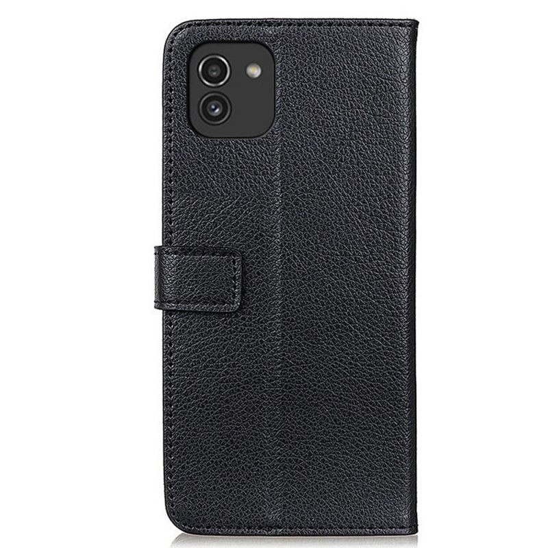 Kotelot Samsung Galaxy A03 Premium Litchi Faux Leather