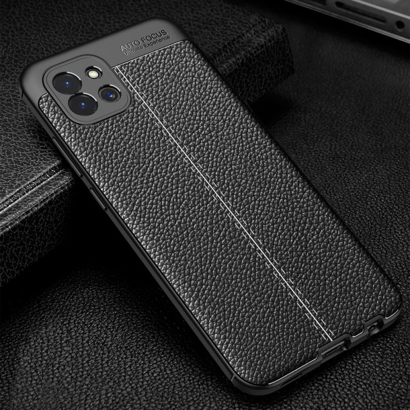 Kuori Samsung Galaxy A03 Double Line Litchi Leather Effect