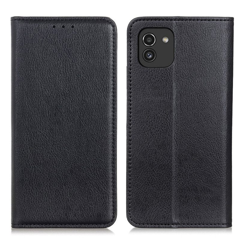 Puhelinkuoret Samsung Galaxy A03 Kotelot Flip Leather Litchi Design