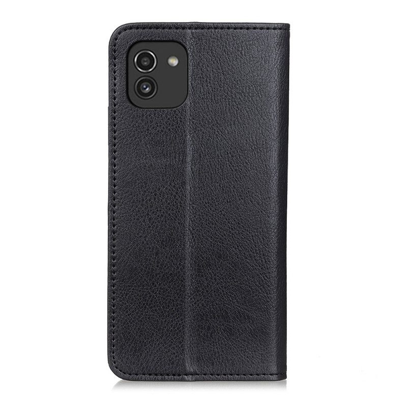 Puhelinkuoret Samsung Galaxy A03 Kotelot Flip Leather Litchi Design