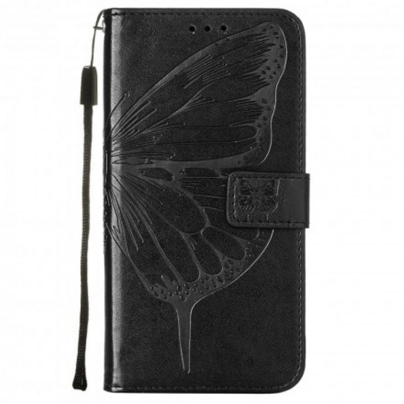 Flip Case Motorola Edge 20 Lite Butterfly Design Kaulanauhalla