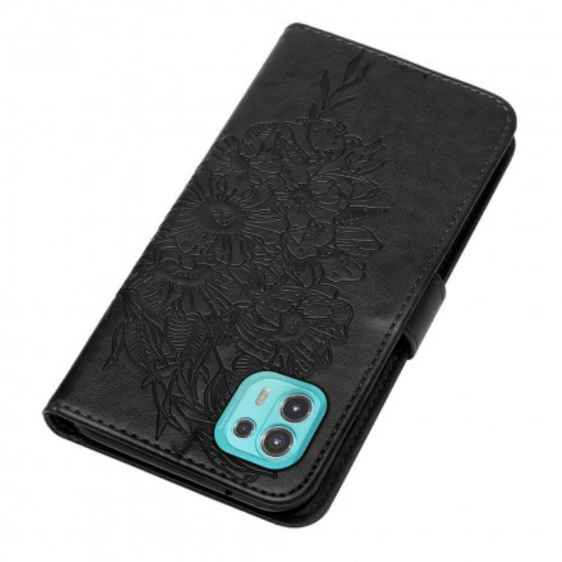 Flip Case Motorola Edge 20 Lite Butterfly Design Kaulanauhalla