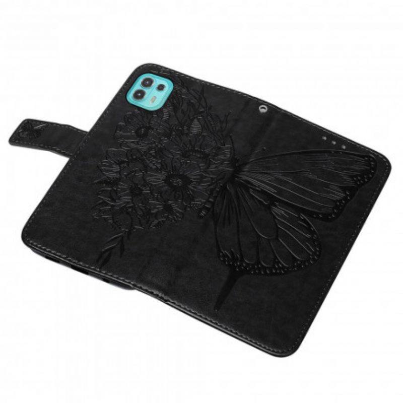 Flip Case Motorola Edge 20 Lite Butterfly Design Kaulanauhalla