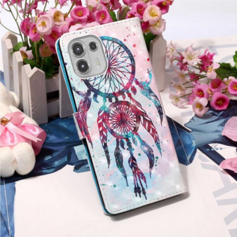 Flip Case Motorola Edge 20 Lite Watercolour Dreamcatcher