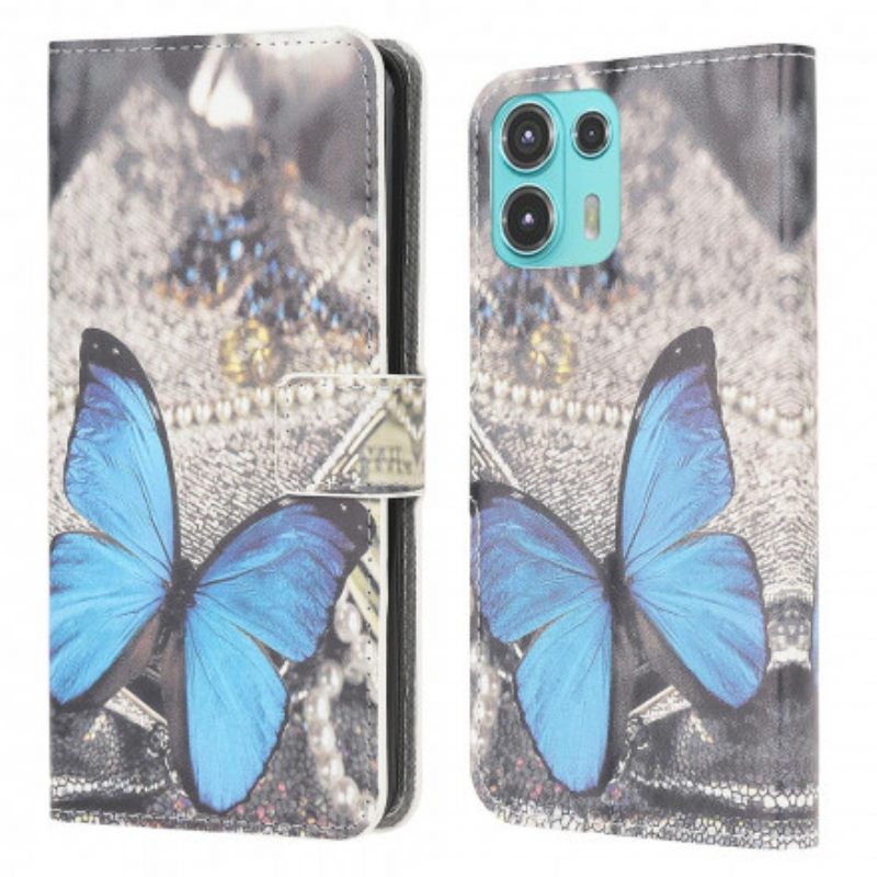 Kotelot Motorola Edge 20 Lite Blue Butterfly