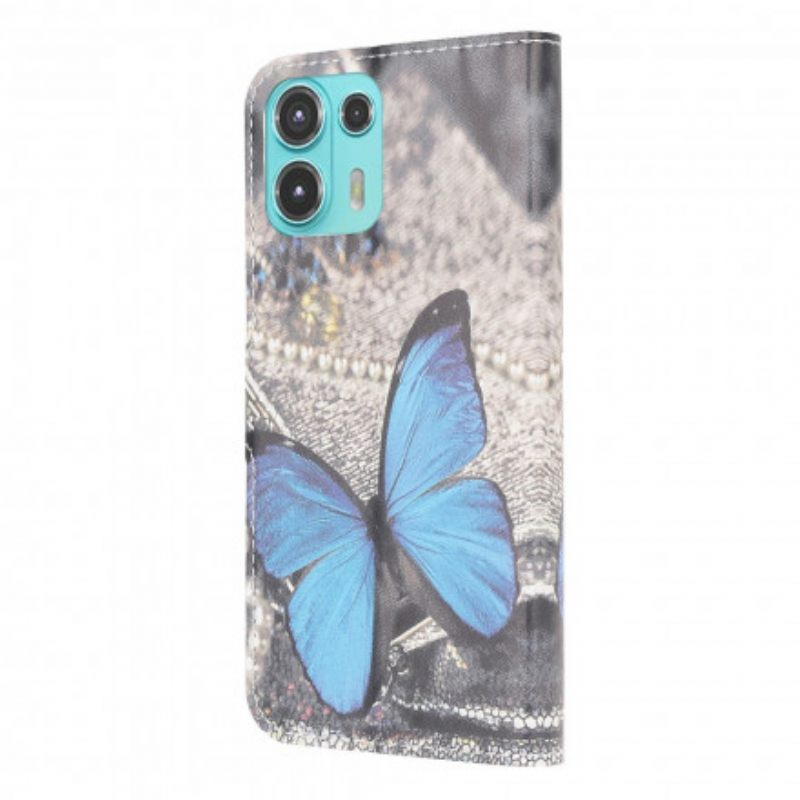 Kotelot Motorola Edge 20 Lite Blue Butterfly