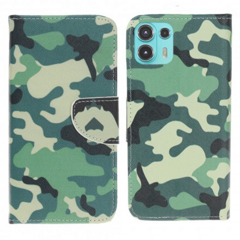 Nahkakotelo Motorola Edge 20 Lite Military Camouflage